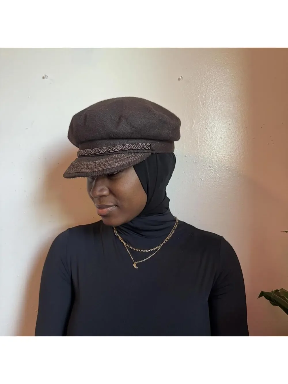 90s Totes Dark Brown Fiddler Cap